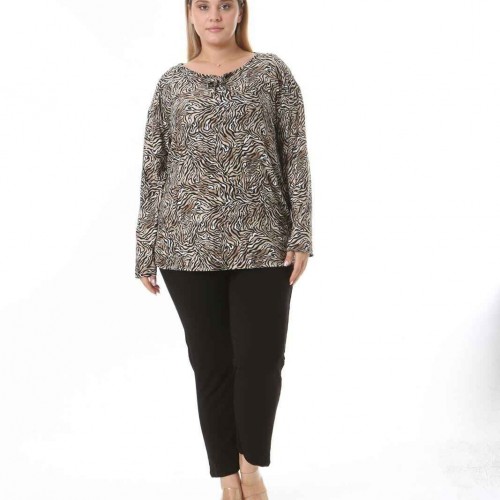 212546 TOPTAN DESENLİ BLUZ toptan bayan giyim