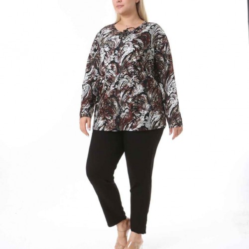 212548 TOPTAN DESENLİ BLUZ toptan bayan giyim