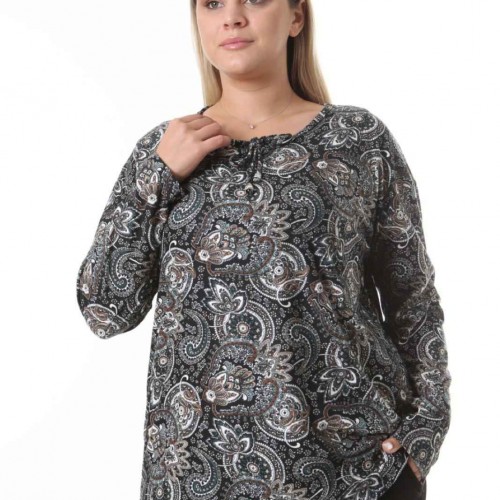 212550 TOPTAN DESENLİ BLUZ toptan bayan giyim