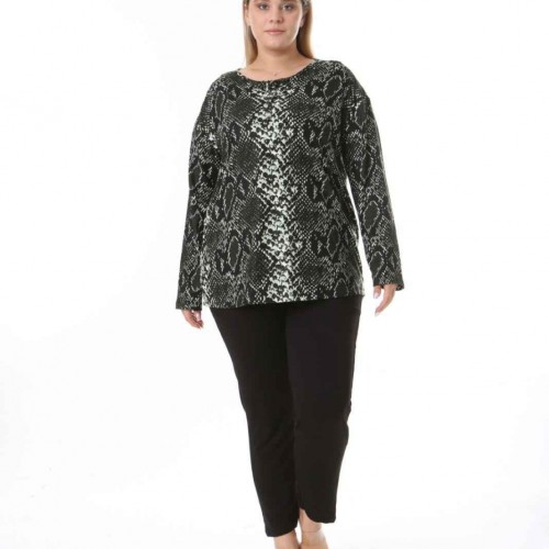 212551 TOPTAN DESENLİ BLUZ toptan bayan giyim