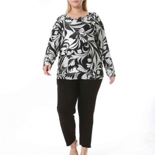 212561 TOPTAN DESENLİ BLUZ toptan bayan giyim