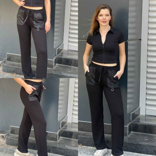 212635 TOPTAN SİYAH PANTOLON toptan bayan giyim
