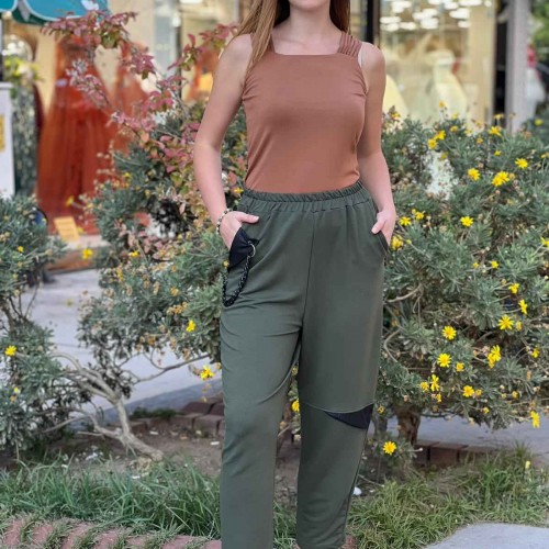 212639 TOPTAN HAKİ PANTOLON toptan bayan giyim