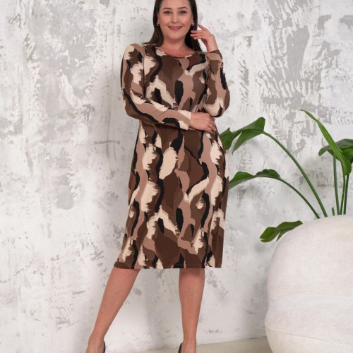 212665 TOPTAN DESENLİ ELBİSE toptan bayan giyim