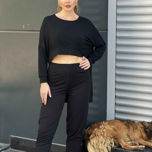 212682 TOPTAN SİYAH BLUZ toptan bayan giyim