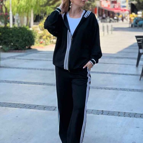 212974 TOPTAN SİYAH EŞOFMAN TAKIM toptan bayan giyim