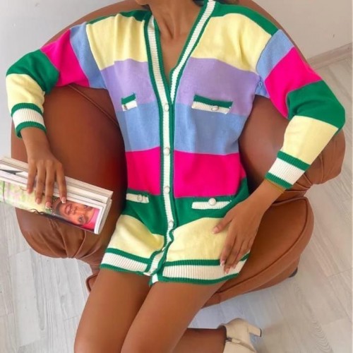 213046 striped CARDIGAN