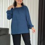 213248 TOPTAN MAVİ BLUZ toptan bayan giyim