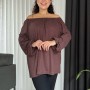213249 TOPTAN KAHVE BLUZ toptan bayan giyim