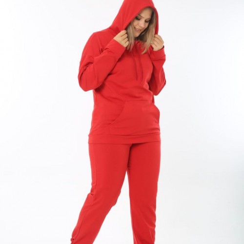 213277 TOPTAN KIRMIZI EŞOFMAN TAKIM toptan bayan giyim