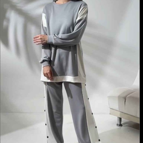 213331 TOPTAN GRİ EŞOFMAN TAKIM toptan bayan giyim