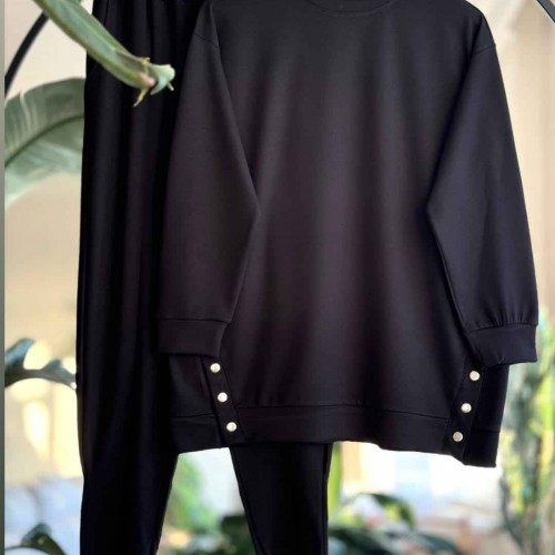 213344 TOPTAN SİYAH EŞOFMAN TAKIM toptan bayan giyim