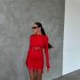 213847 TOPTAN KIRMIZI ETEK TAKIM toptan bayan giyim