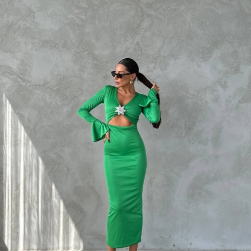 213861 TOPTAN YEŞİL ELBİSE 213861 TOPTAN YEŞİL ELBİSE toptan bayan giyim