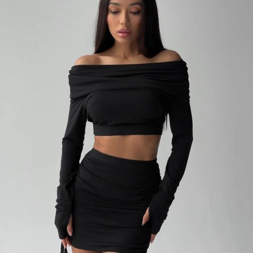 213891 TOPTAN SİYAH ETEK TAKIM toptan bayan giyim