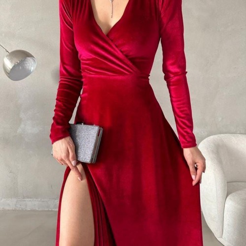 213924 TOPTAN BORDO ELBİSE 213924 TOPTAN BORDO ELBİSE toptan bayan giyim