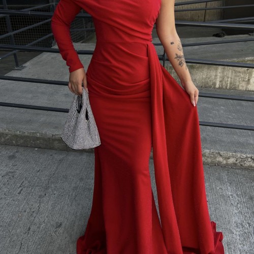 214046 TOPTAN BORDO ABİYE toptan bayan giyim