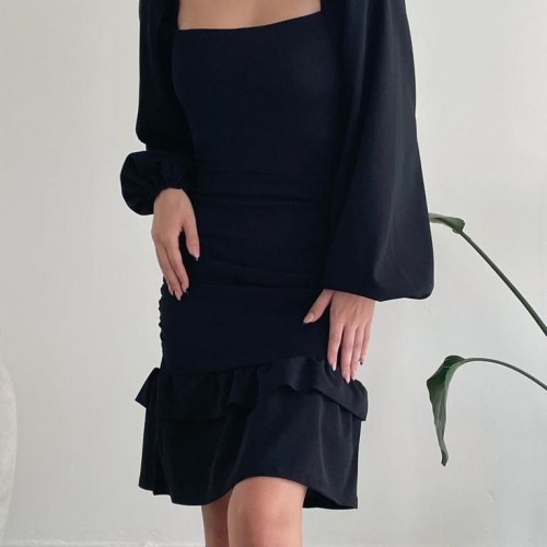 214084 TOPTAN SİYAH ELBİSE 214084 TOPTAN SİYAH ELBİSE toptan bayan giyim