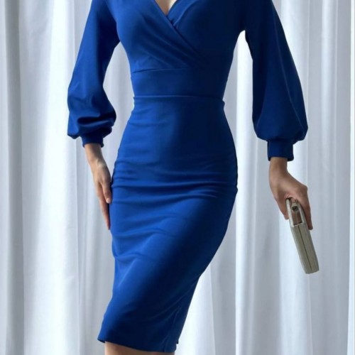 214113 TOPTAN SAKS ELBİSE toptan bayan giyim