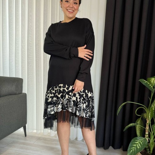 214350 TOPTAN SİYAH ELBİSE toptan bayan giyim