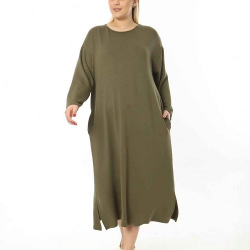 214417 TOPTAN HAKİ ELBİSE 214417 TOPTAN HAKİ ELBİSE toptan bayan giyim