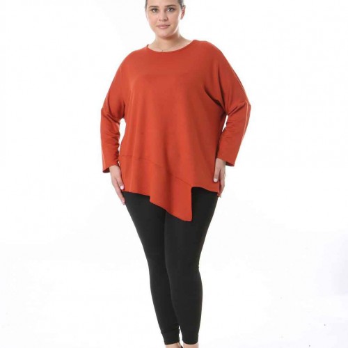 214421 TOPTAN KİREMİT BLUZ toptan bayan giyim