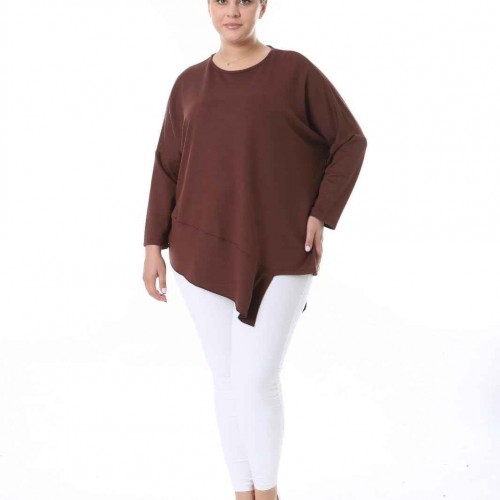 214423 TOPTAN KAHVE BLUZ toptan bayan giyim