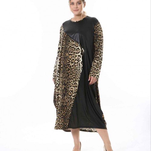 214431 TOPTAN DESENLİ ELBİSE toptan bayan giyim