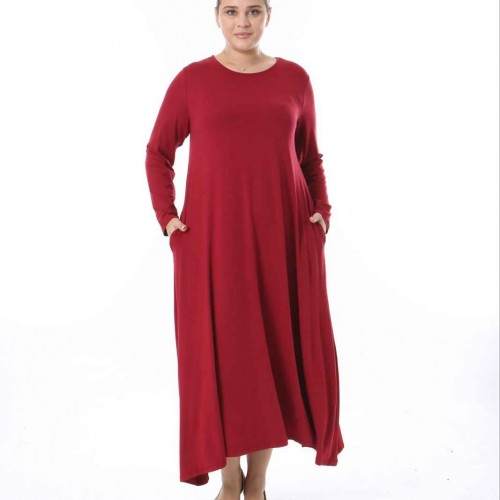 214435 TOPTAN BORDO ELBİSE toptan bayan giyim