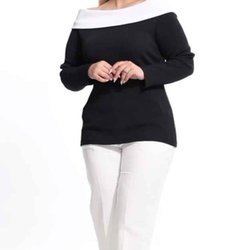 214482 TOPTAN SİYAH BLUZ toptan bayan giyim