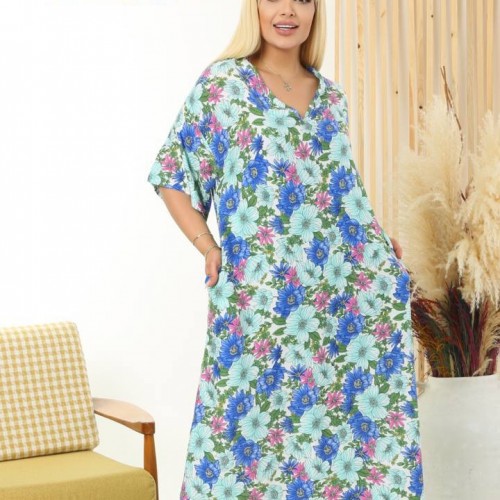 216097 TOPTAN DESENLİ ELBİSE toptan bayan giyim