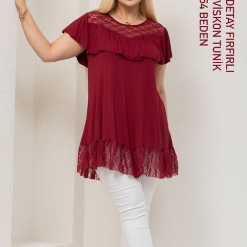 216119 TOPTAN BORDO BLUZ toptan bayan giyim