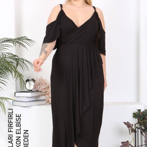 216147 TOPTAN SİYAH ELBİSE toptan bayan giyim