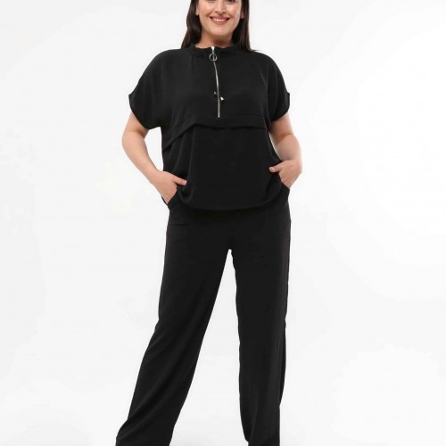 216189 TOPTAN SİYAH EŞOFMAN TAKIM toptan bayan giyim