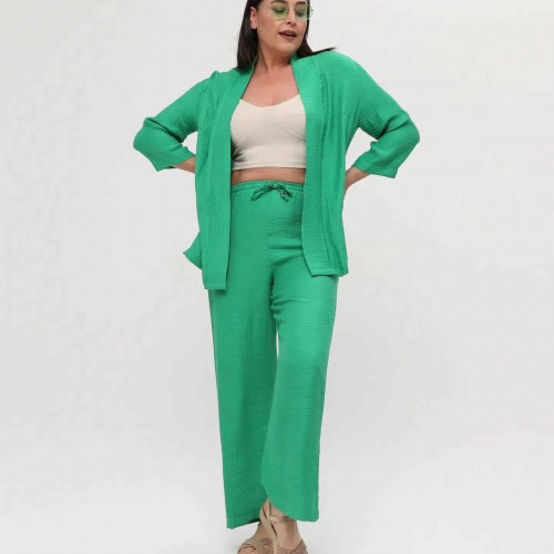216195 TOPTAN YEŞİL PANTOLON TAKIM toptan bayan giyim