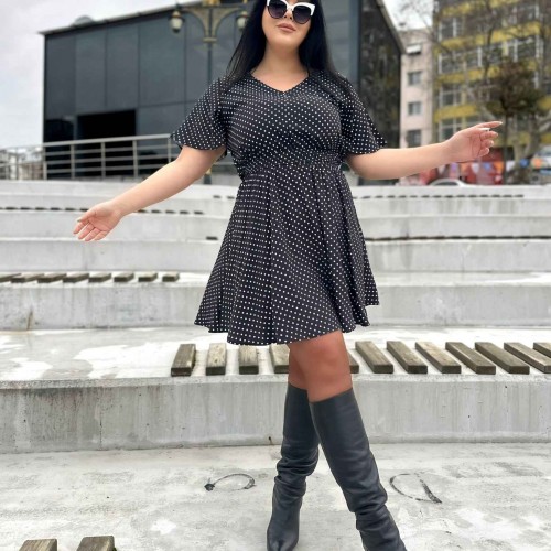 216220 TOPTAN SİYAH ELBİSE toptan bayan giyim