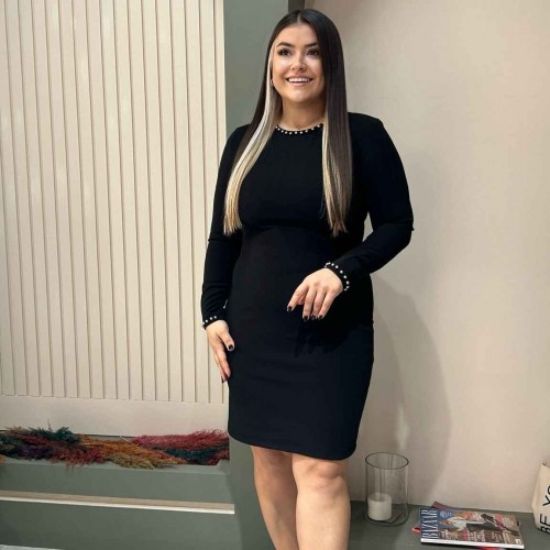 216221 TOPTAN SİYAH ELBİSE toptan bayan giyim