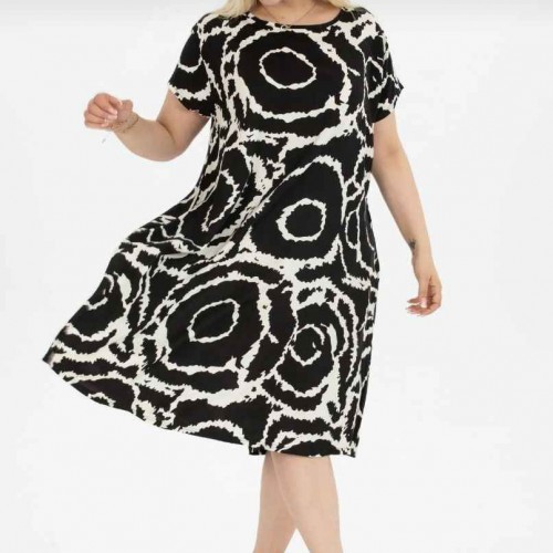 216279 TOPTAN DESENLİ ELBİSE toptan bayan giyim