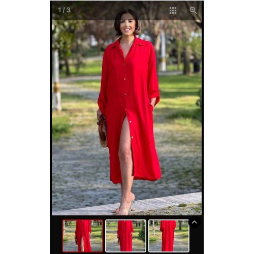 216284 TOPTAN KIRMIZI ELBİSE