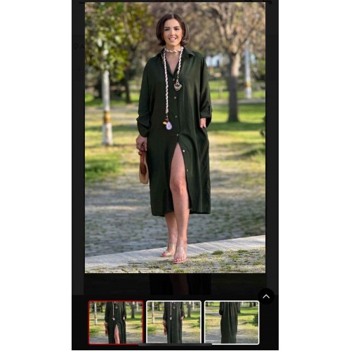 216285 TOPTAN HAKİ ELBİSE