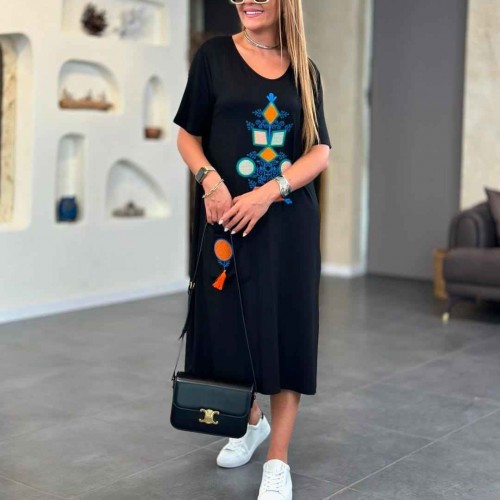 216337 TOPTAN SİYAH ELBİSE toptan bayan giyim