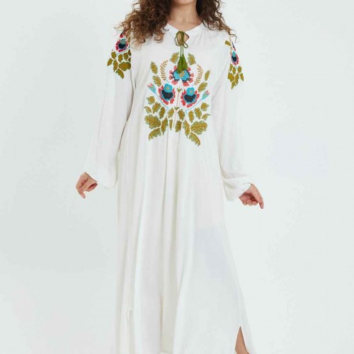 216341 TOPTAN BEYAZ ELBİSE toptan bayan giyim