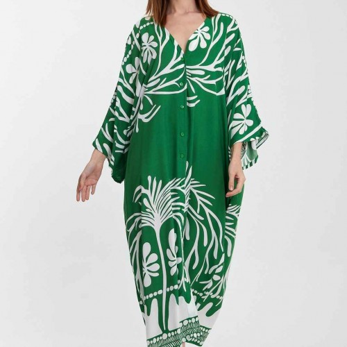 216347 TOPTAN DESENLİ ELBİSE toptan bayan giyim