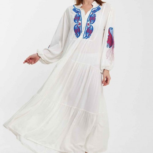 216351 TOPTAN BEYAZ ELBİSE toptan bayan giyim