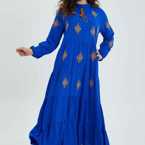 216358 TOPTAN SAKS ELBİSE 216358 TOPTAN SAKS ELBİSE toptan bayan giyim