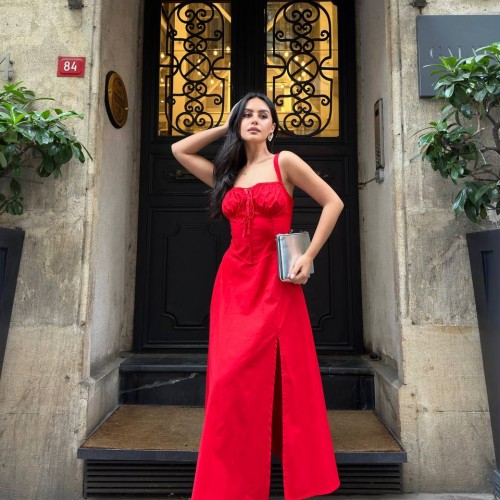 216491 TOPTAN KIRMIZI ELBİSE toptan bayan giyim