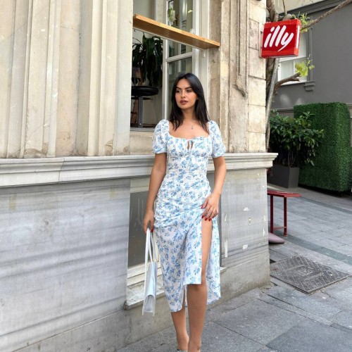 216520 TOPTAN DESENLİ ELBİSE toptan bayan giyim