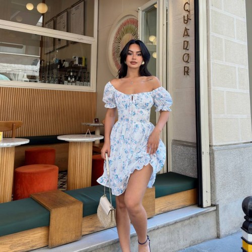 216533 TOPTAN DESENLİ ELBİSE toptan bayan giyim