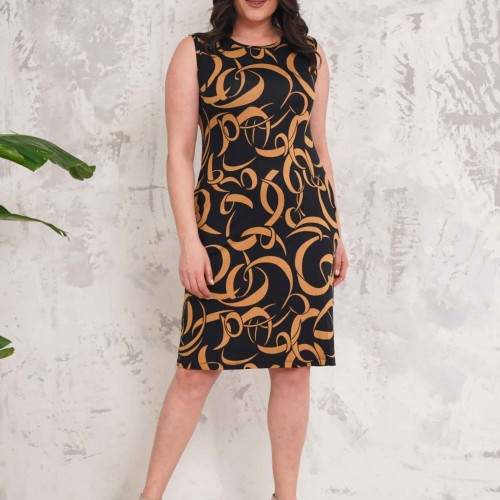 216621 TOPTAN DESENLİ ELBİSE toptan bayan giyim