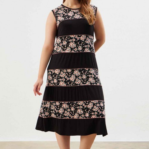 216634 TOPTAN DESENLİ ELBİSE toptan bayan giyim